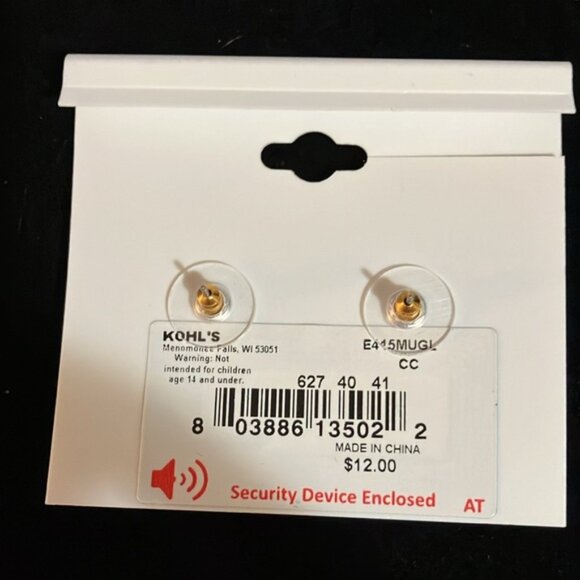 NWT Lauren Conrad red stone earrings with multicolored surrounding stones. - Picture 2 of 2